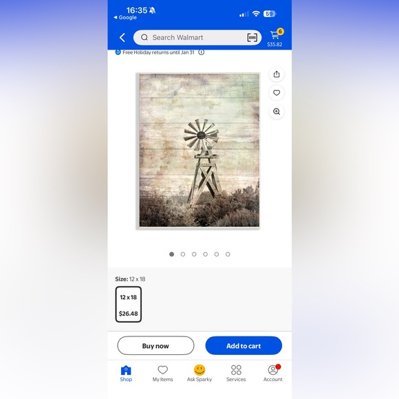 Rustic Windmill Wall Art - Picture 2 of 3